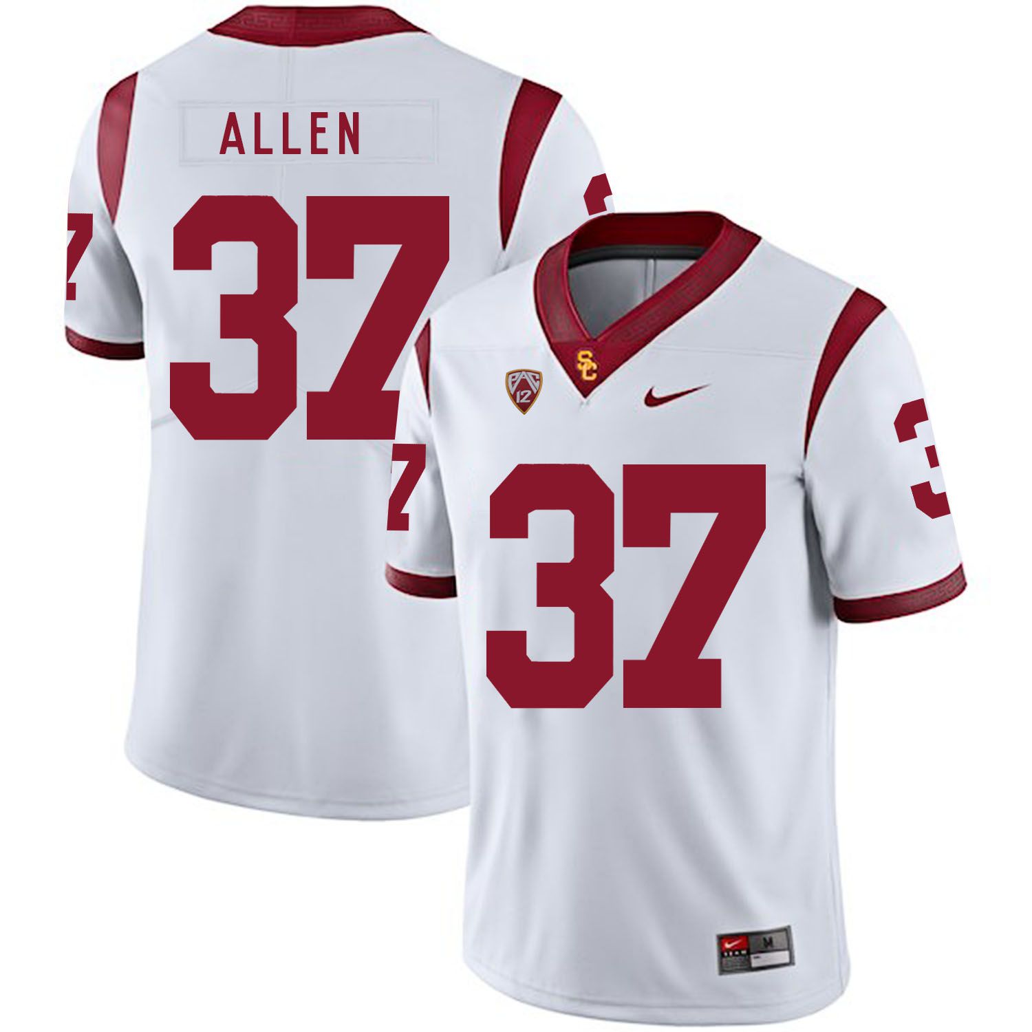 Men USC Trojans #37 Allen White Customized NCAA Jerseys